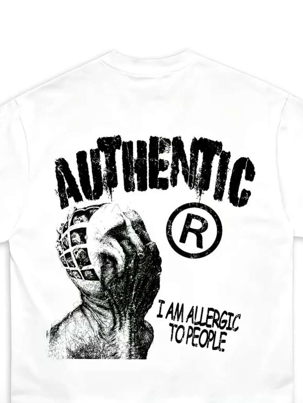 White Graphic T-Shirt - 'I Am Allergic To People'